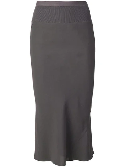 Rick Owens Fitted Skirt In Grey