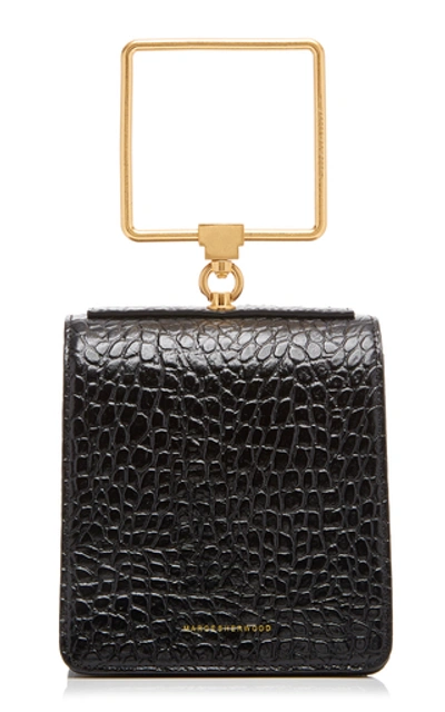 Marge Sherwood Pump Croc-effect Leather Bag In Black