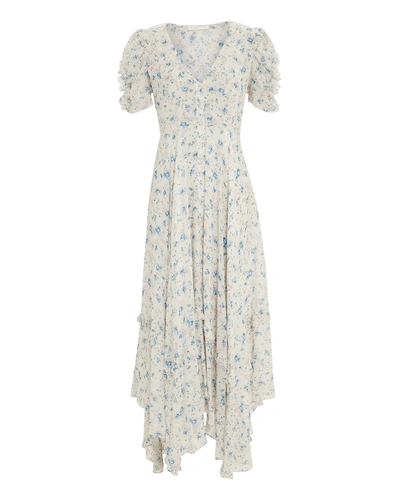 Loveshackfancy Andie Silk Midi Dress In Multi