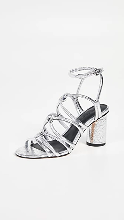 Rebecca Minkoff Apolline Strappy Sandals In Silver