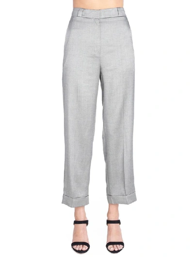 Theory Straight Cuff Pants In Grey