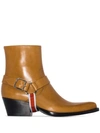 Calvin Klein 205w39nyc Carla Harness Detail Cowboy Boots In Brown