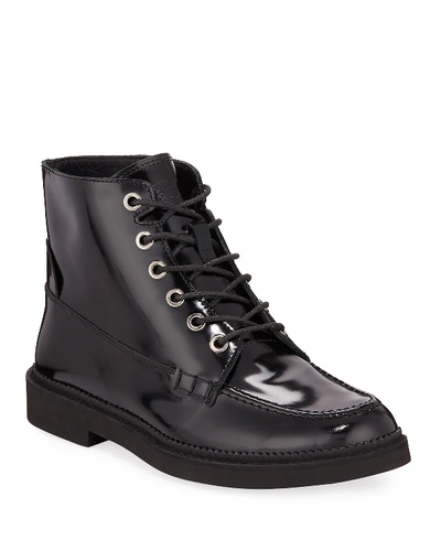 Tod's Combat Lace-up Leather Ankle Boots In Black