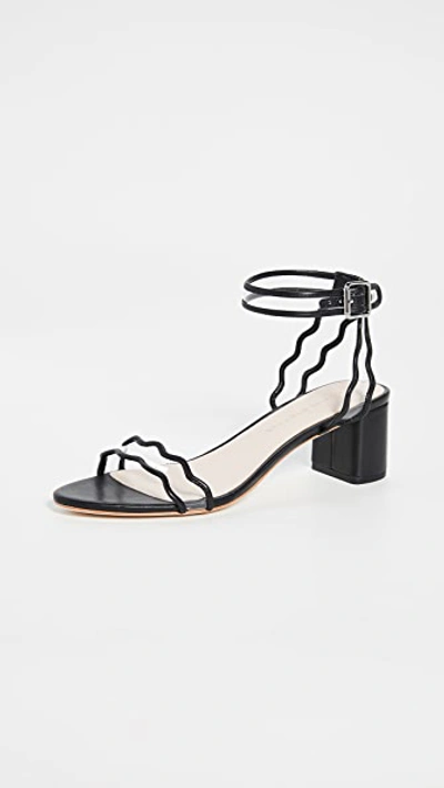 Loeffler Randall Women's Emi Scallop Leather & Pvc Sandals In Black