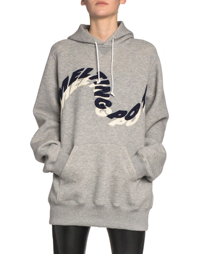 Sacai Oversized Melting Pot Graphic Hoodie In Light Gray