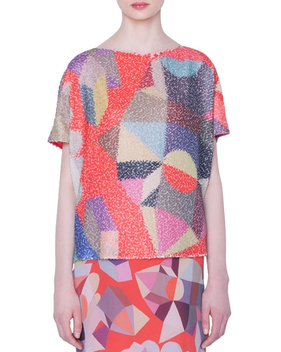 Akris Summer Sequined Tunic In Multi Pattern