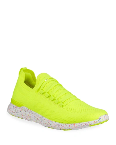Apl Athletic Propulsion Labs Techloom Breeze Knit Mesh Running Sneakers In Bright Yellow