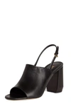 Prada Leather Slingback 85mm Sandals In Black Leather