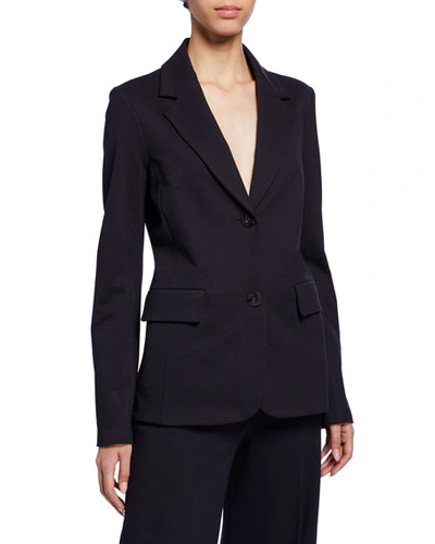 Rosetta Getty Fitted Wool Crepe Jacket In Navy
