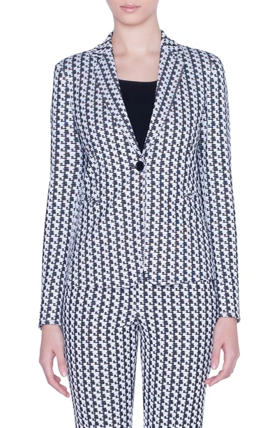 Akris Punto Soundboard Pattern Jersey Jacket In Black/ Cream