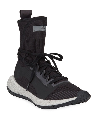 Adidas By Stella Mccartney Ultraboost Hd High-top Sock Sneakers In Black