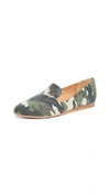 Veronica Beard Griffin Camo Canvas Flat Loafers In Desert Camo