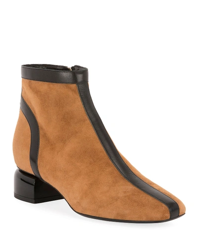 Pierre Hardy Frame Two-tone Booties In Brown/black
