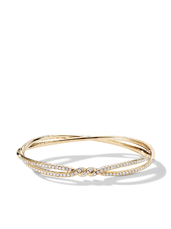 David Yurman 18Kt Yellow Gold Continuance Diamond 6.6Mm Bangle In 88Adi