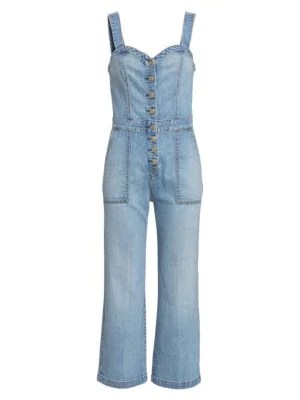 denim bustier jumpsuit