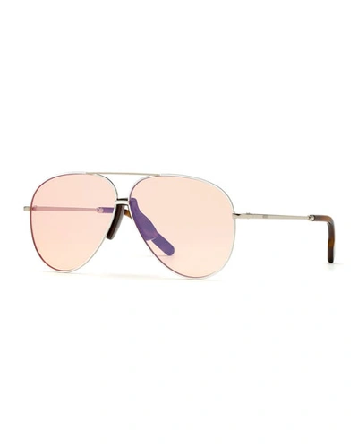 Kenzo Men's Metal Aviator Sunglasses In Peach