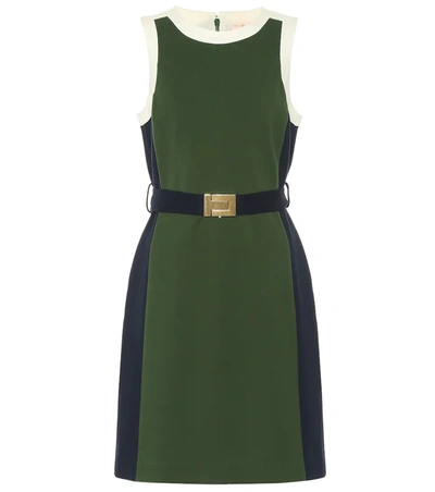 Tory Burch Colorblock Sleeveless Ponte Dress With Belt In Equestrian