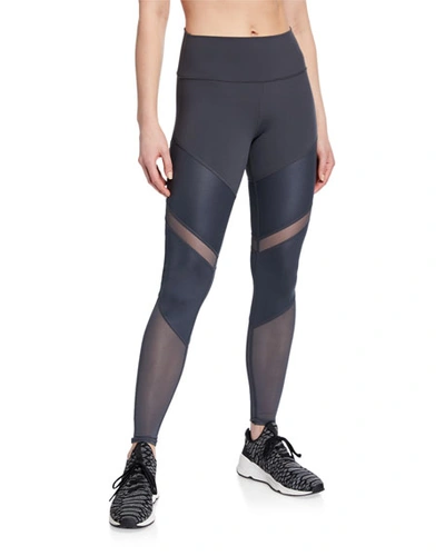 Alo Yoga Sheila High-waist Mesh Leggings In Anthracite