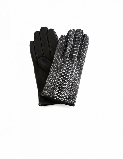 Haider Ackermann Python Leather Gloves In Black