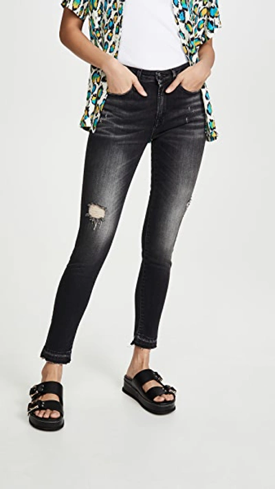 R13 Alison Cropped Jeans In Strummer Black