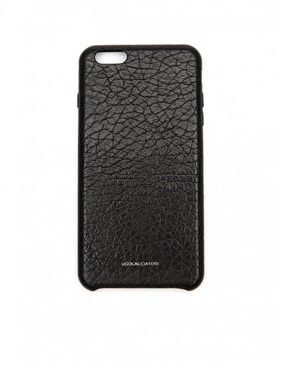 Ugo Cacciatori Iphone 6 Plus Textured Leather Case In Black