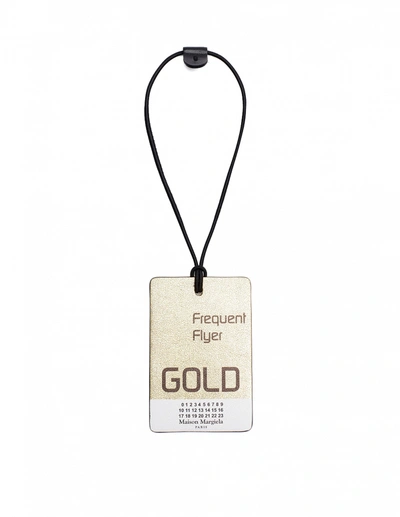Maison Margiela Flyer Gold Luggage Tag In Golden