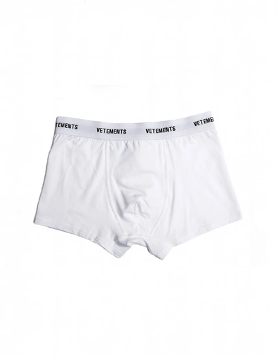 Vetements White Logo Cotton Boxers