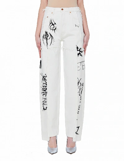 Vetements White Printed Jeans