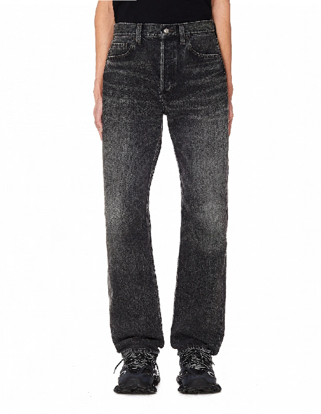 BALENCIAGA ブラック ジーンズ ユニセックス Balenciaga Standard Fit Japanese Denim Jeans In Black | ModeSens