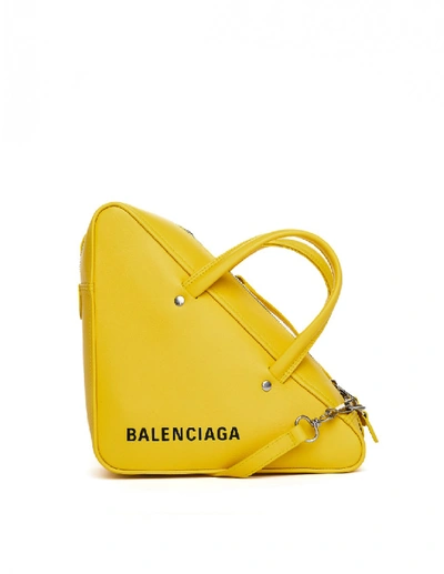 Balenciaga Yellow Leather Triangle Duffle S Bag