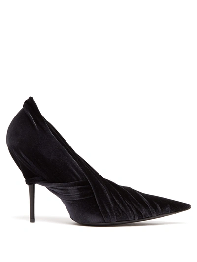 Balenciaga Drape Knit Jersey Pumps In Black