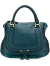 Chloé 'medium Marcie' Leather Satchel - Blue In Navy Ink/antique Brass