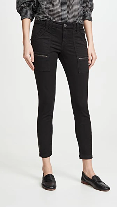Joie Park Mid-rise Zippered Skinny Pants In Caviar