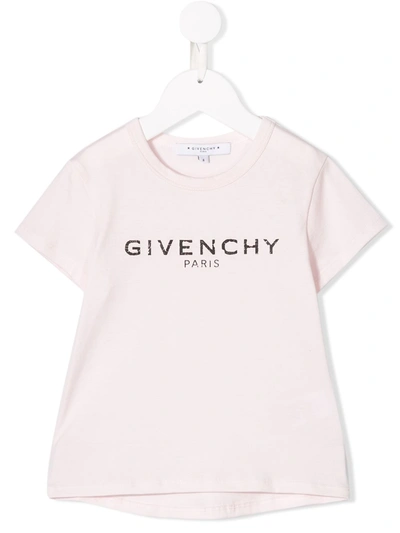 Givenchy Kids' Logo Print Cotton Jersey T-shirt In Pink