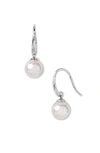Majorica 10mm Simulated Pearl Drop Earrings In White/ Silver