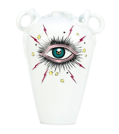 Gucci Star Eye Porcelain Snake Vase In White