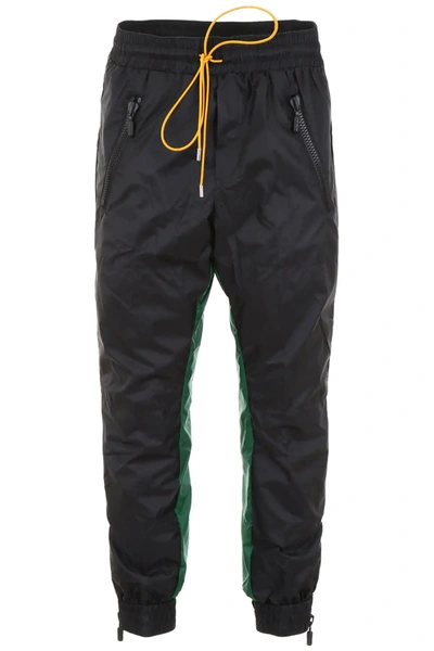 Rhude Bicolor Joggers In Black,green