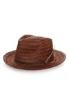 Brixton Crosby Ii Raffia Fedora - Brown In Brown/ Brown