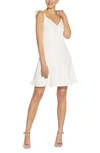 Aidan Mattox Ruffle-trimmed Stretch-crepe Mini Dress In Ivory