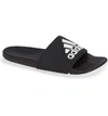 Adidas Originals Adilette Comfort Slide Sandal In Black/ Black/ White