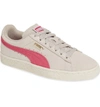 Puma 'suede Classic' Sneaker In Silver Gray/ Fuchsia Purple