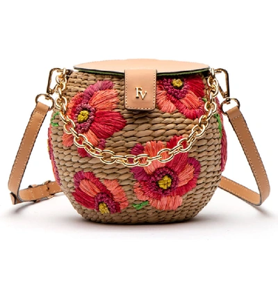 Frances Valentine Honeypot Woven Crossbody Bag - Red In Poppy