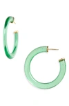 Argento Vivo Lucite Hoop Earrings In Green