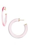 Argento Vivo Lucite Hoop Earrings In Pink