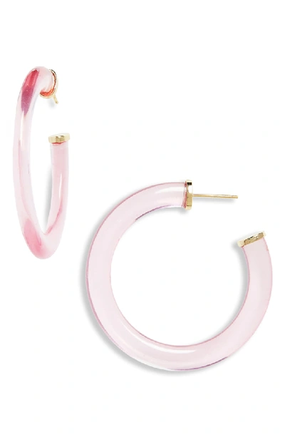 Argento Vivo Lucite Hoop Earrings In Pink