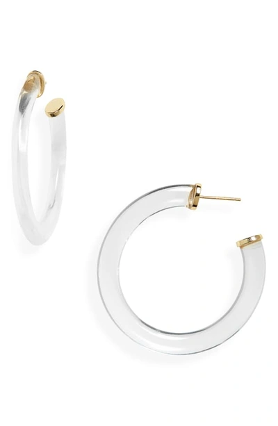 Argento Vivo Lucite Hoop Earrings In Clear