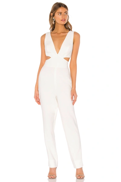 Bcbgmaxazria Plunging Jumpsuit In Off White