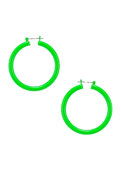 Luv Aj Rainbow Amalfi Hoop Earrings In Neon Green