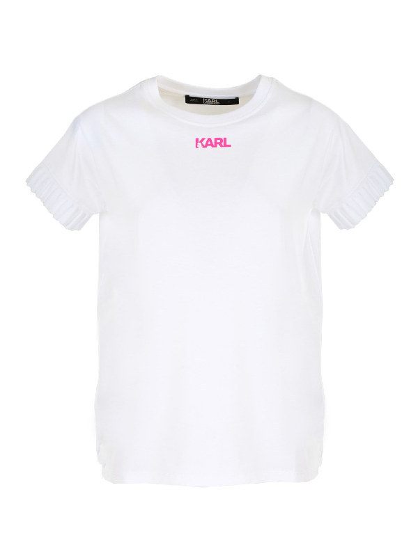 Karl Lagerfeld Neon Lights T-shirt In Bianco | ModeSens