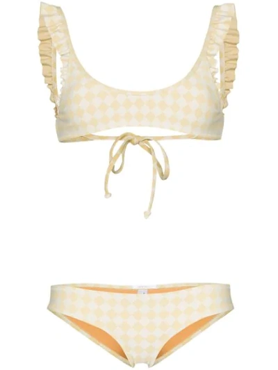 Made By Dawn Petal Scoop Neck Bikini Set In Yellow